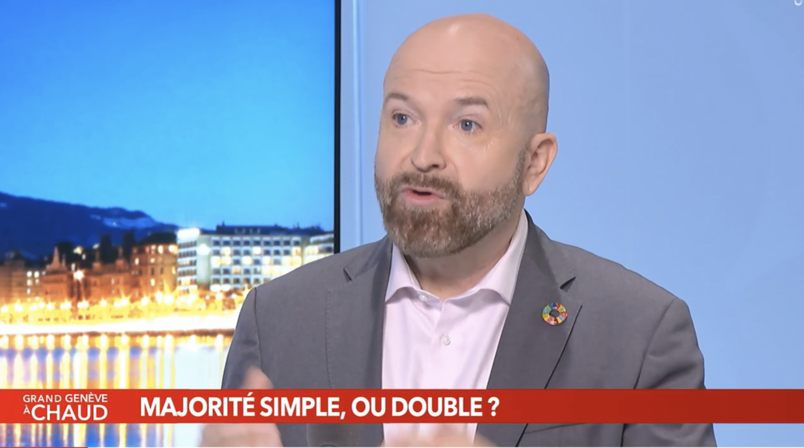 Nicolas Walder sur le plateau de Léman bleu le 11 mai 2025.